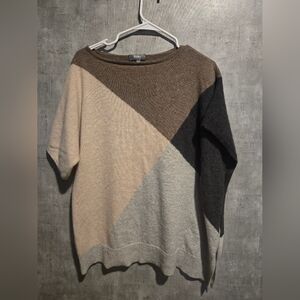 Neiman Marcus Tri-Tone Crewneck Sweater